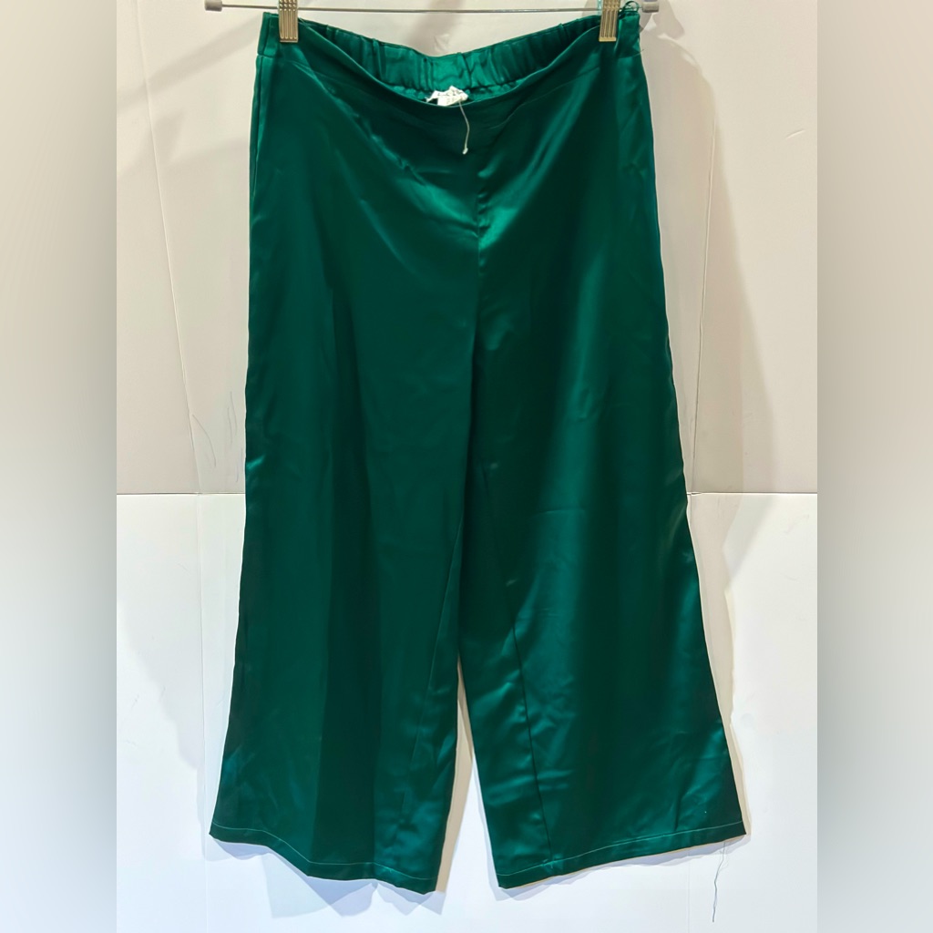 Nicole Miller Women's Satin Pants Wide Leg Size M